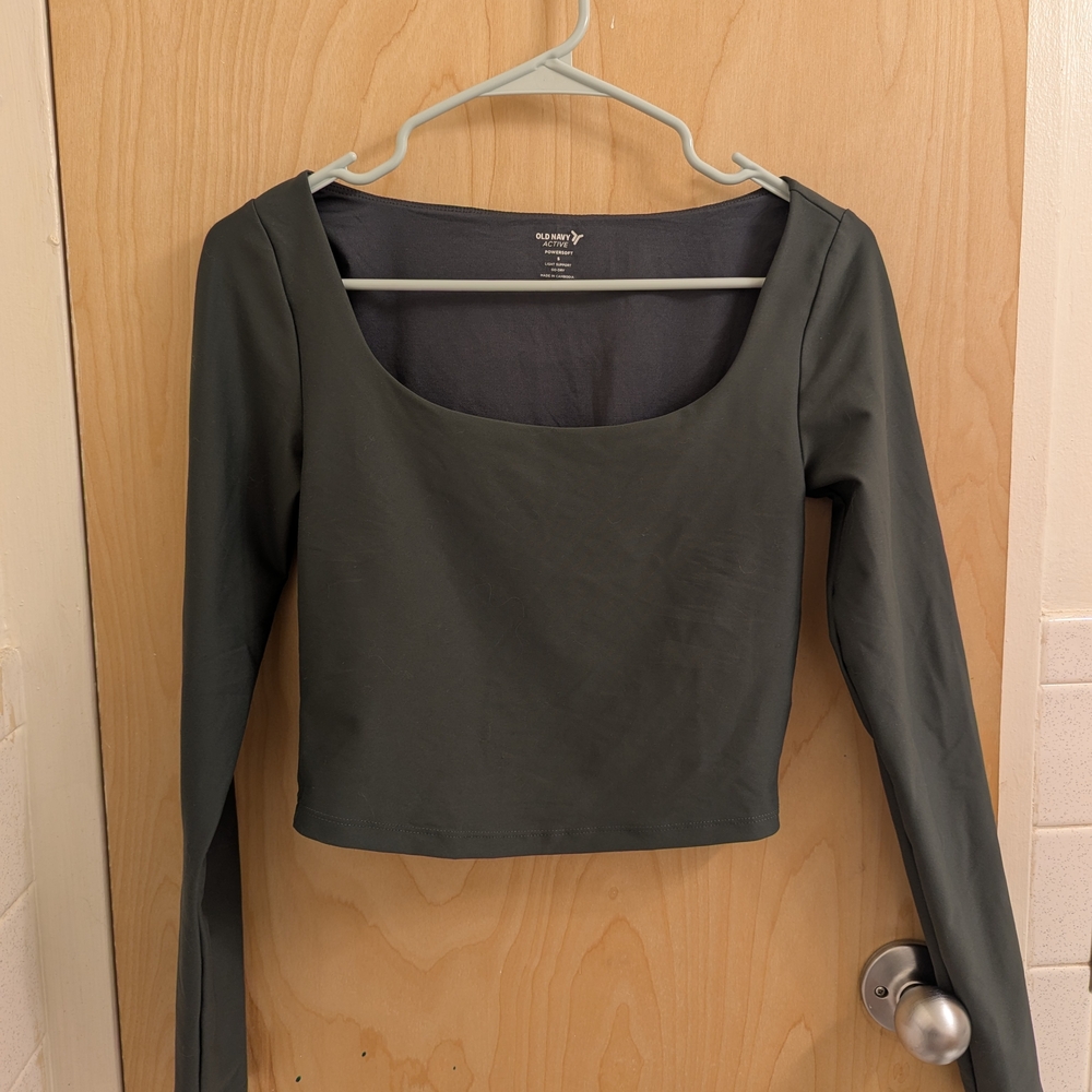 Old Navy Olive Green Powersoft Crop Top